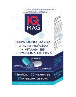 IQ Mag Hořčík 375 mg + vitamin B6 + kyselina listová 30 kapslí