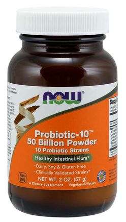 NOW® Foods NOW Probiotic-10, probiotika, 50 miliard CFU, 10 kmenů, 57g