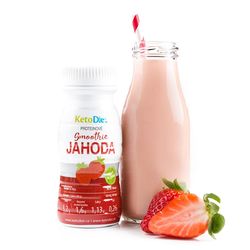Keto smoothie Jahoda (200 ml – 1 porce) od KetoDiet - 100% česká keto dieta