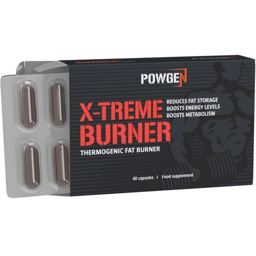 X-Treme Burner | Fitness spalovač tuků s termogenním účinkem | Obsahuje L-karnitin a kofein | 60 kapslí | PowGen