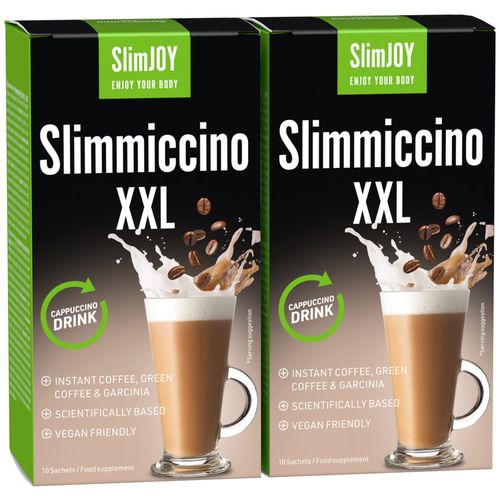 SlimJOY Slimmiccino XXL | 1+1 ZDARMA | Káva na hubnutí | S obsahem Garcinie kambodžské a zelené kávy | Program na 20 dní | 2x 10 sáčků | Sensilab