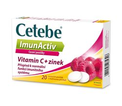 Cetebe ImunActiv Vitamin C + zinek 20 cucavých pastilek