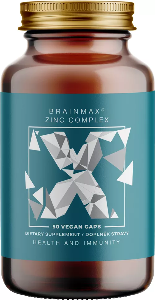 BrainMax Zinc Complex, Zinek, Selen, Měď a Kurkuma, 50 kapslí