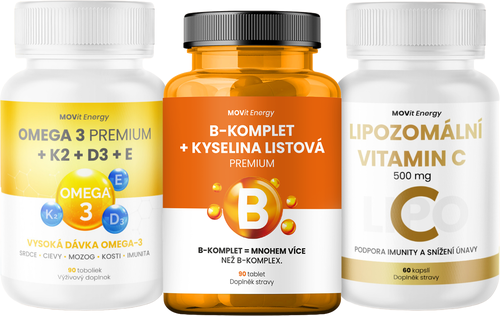 Silná imunita (Omega 3+D3+K2, B-komplet, Vitamin C)