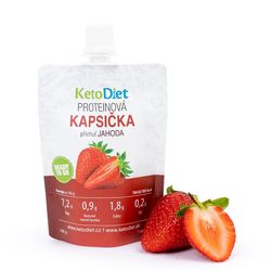 KetoDiet Proteinová kapsička – příchuť Jahoda (1 porce) - 100% česká keto dieta