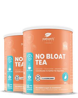 No Bloat Tea 1+1 | Podpora trávení | Funkční čaj | Snížení nadýmání | Čaj s kurkuminem | Ekologický | Veganský | Čaj z artyčoku | 120 g