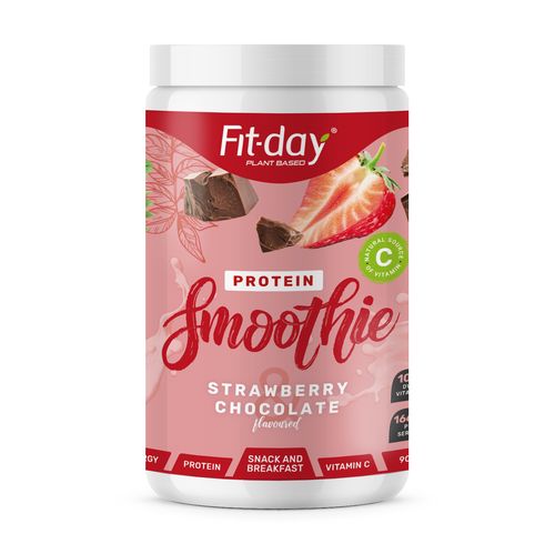 Fit-day Protein smoothie Gramáž: 900 g, Příchuť: Jahoda-čokoláda