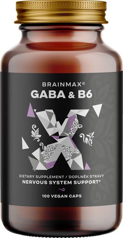 BrainMax GABA & B6, 700 mg, 100 rostlinných kapslí