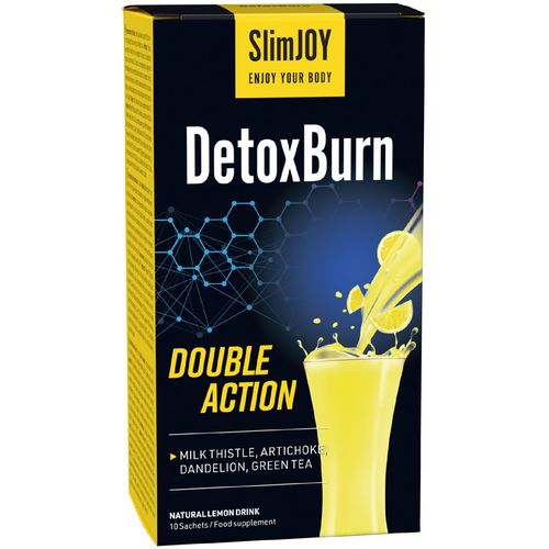 SlimJOY DetoxBurn - nápoj na hubnutí a detox organismu | Vhodné pro vegany | Citronová chuť | 10 sáčků | Sensilab