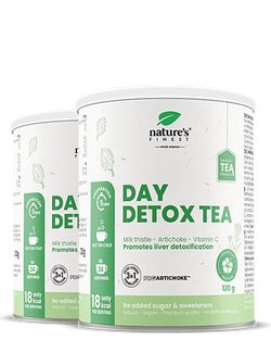 Day Detox Tea 1+1 | Energetický čisticí čaj | Čaj proti stresu | Ekologický | Veganský | Čaj z ostropestřce mariánského | Podpora imunity | 120g