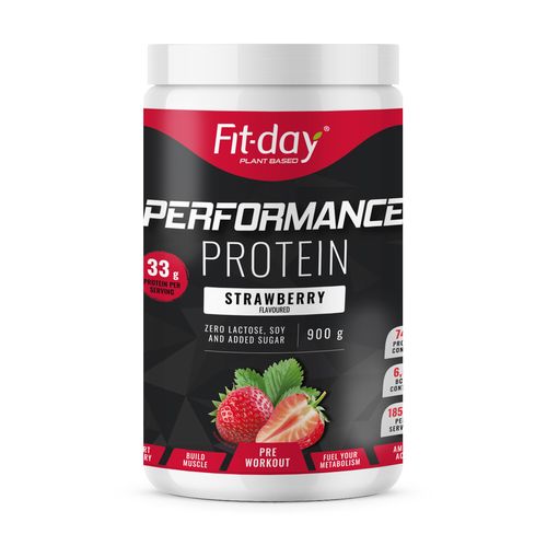 Fit-day Protein Performance jahoda Gramáž: (900 g) 1+1 ZDARMA