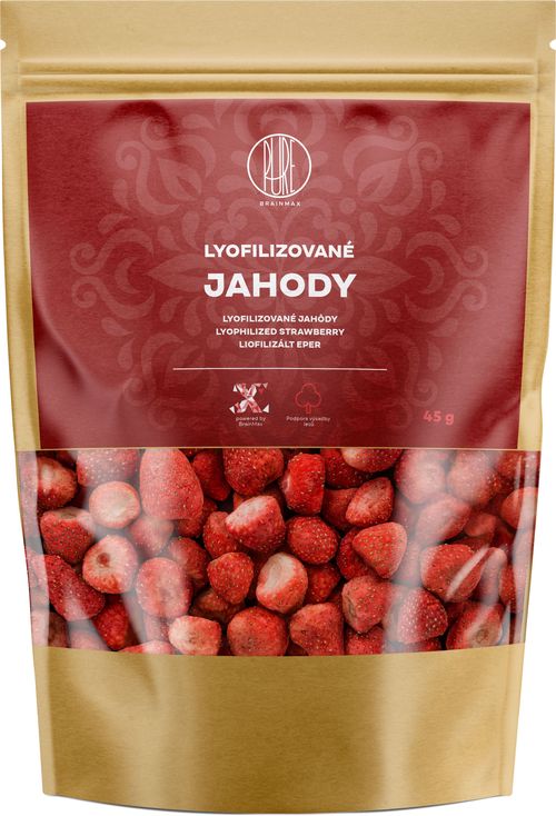 BrainMax Pure Lyofilizované jahody, 45 g