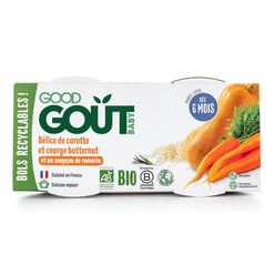 Good Gout BIO Pyré z máslové dýně a mrkve 6m+ 2x190 g