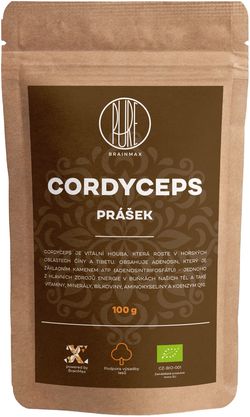 BrainMax Pure Cordyceps prášek BIO, 100g *CZ-BIO-001 certifikát