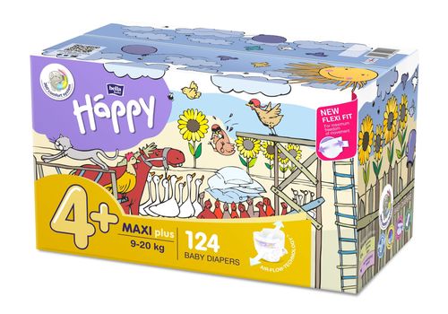 Bella Baby Happy Maxi plus 9-20 kg dětské pleny box 2x62 ks