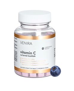 Venira Vitamin C ve formě kostiček borůvka 90 tablet