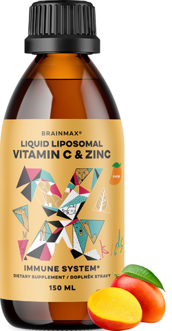 BrainMax KIDS Liquid Liposomal Vitamin C & Zinc, mango, 150 ml