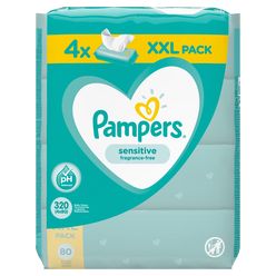 Pampers Sensitive XXL vlhčené ubrousky 4x80 ks