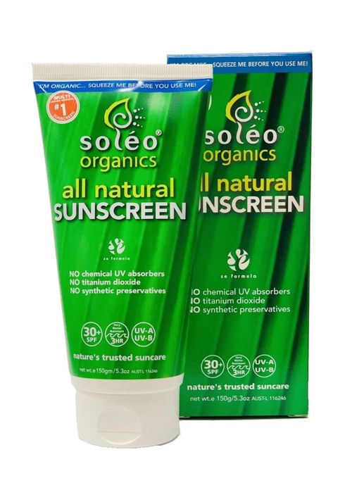 Soléo organics all natural Sunscreen SPF30+ 150 g