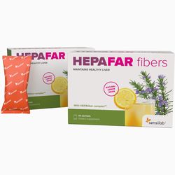 2x Hepafar fibers | Eliminace toxinů a detoxikace organismu | Nápoj s vysokým obsahem akáciové vlákniny | Citronová příchuť | 2x 15 sáčků an 30 dní