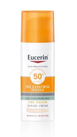 Eucerin Oil Control Ochranný krémový gel na opalování na obličej SPF 50+ světlý 50 ml