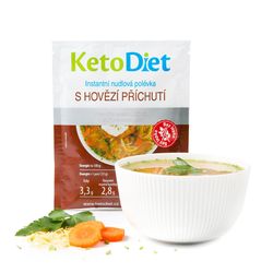 KetoDiet Proteinová polévka hovězí s nudlemi (7 porcí) - 100% česká keto dieta