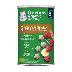Gerber Organic for Baby Křupky s malinou a banánem BIO 8m+ 35 g