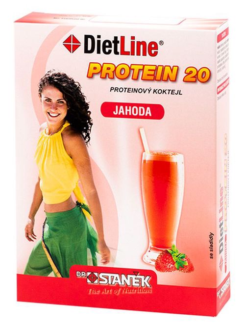 DietLine Protein 20 Koktejl jahoda 3 sáčky