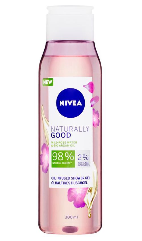 Nivea Naturally Good Wild Rosé sprchový gel 300 ml
