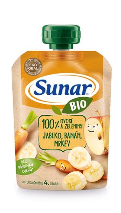 Sunar BIO Jablko banán mrkev kapsička 100 g