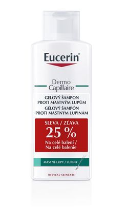 Eucerin Dermocapillaire Gelový šampon proti mastným lupům duopack 2x250 ml