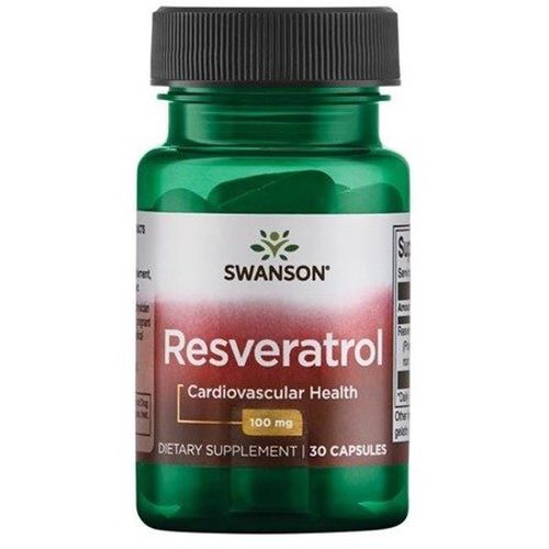 Swanson Resveratrol, 100 mg, 30 kapslí