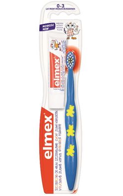 Elmex Dětský cvičný kartáček 0-3 roky 1 ks + vzorek zubní pasty