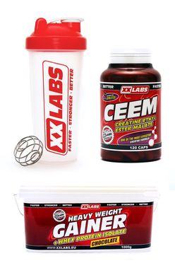 Xxlabs CEEM cps.120 + Heavy Weight Gainer čokoláda 1000g + šejkr