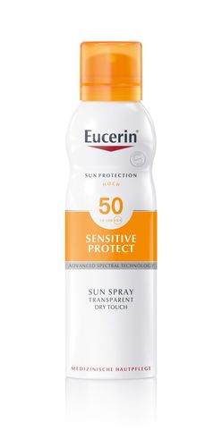 Eucerin SUN Sensitive Protect Dry Touch SPF50 transparentní sprej 200 ml