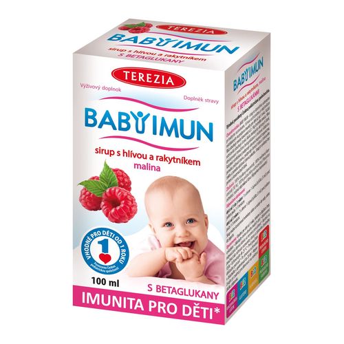 Terezia BABY IMUN s hlívou a rakytníkem příchuť malina sirup 100 ml