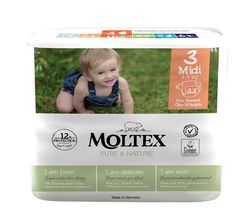 Moltex Pure & Nature Midi 4-9 kg dětské pleny 33 ks