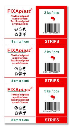 Fixaplast STRIP 8 x 4 cm náplast 3 ks