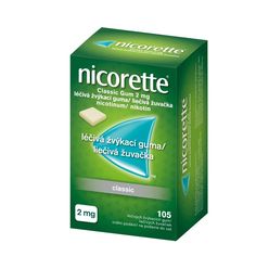 Nicorette Classic Gum 2 mg léčivá žvýkací guma 105 žvýkaček