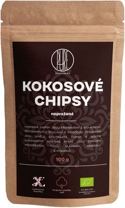 BrainMax Pure Kokosové chipsy BIO, 100 g *CZ-BIO-001 certifikát