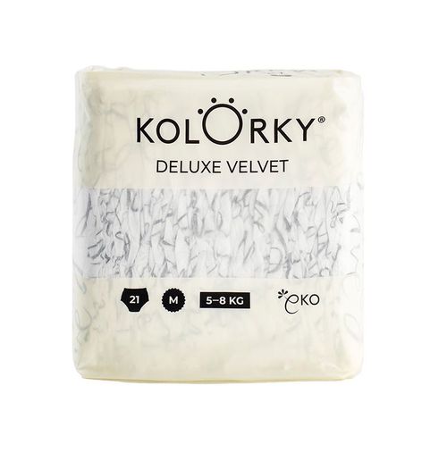 KOLORKY DELUXE VELVET Jednorázové eko plenky se sametovým povrchem vel. M 5-8 kg 21 ks