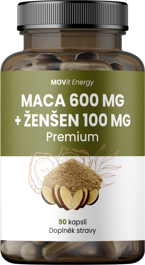 Maca 600 mg + Ženšen 100 mg, 90 kapslí