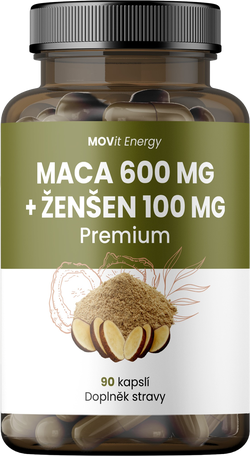 Maca 600 mg + Ženšen 100 mg, 90 kapslí