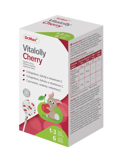 Dr.Max Vitalolly Cherry s lišejníkem, šalvějí a vitaminem C 6 lízátek
