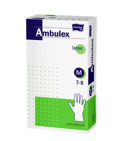 Ambulex Latexové rukavice pudrované nesterilní vel. M 100 ks