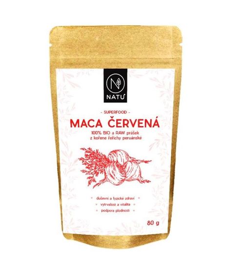 NATU Maca červená BIO prášek 80 g