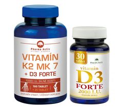 Pharma Activ Vitamin K2 MK7 + D3 Forte 125 tablet + Vitamin D3 Forte 2000I.U. 30 tablet