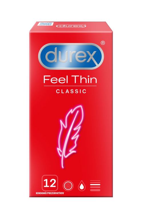 Durex Feel Thin Classic kondomy 12 ks