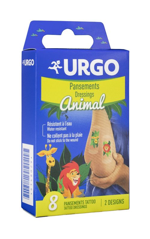 Urgo Tattoo Animal Dětská náplast 8 ks