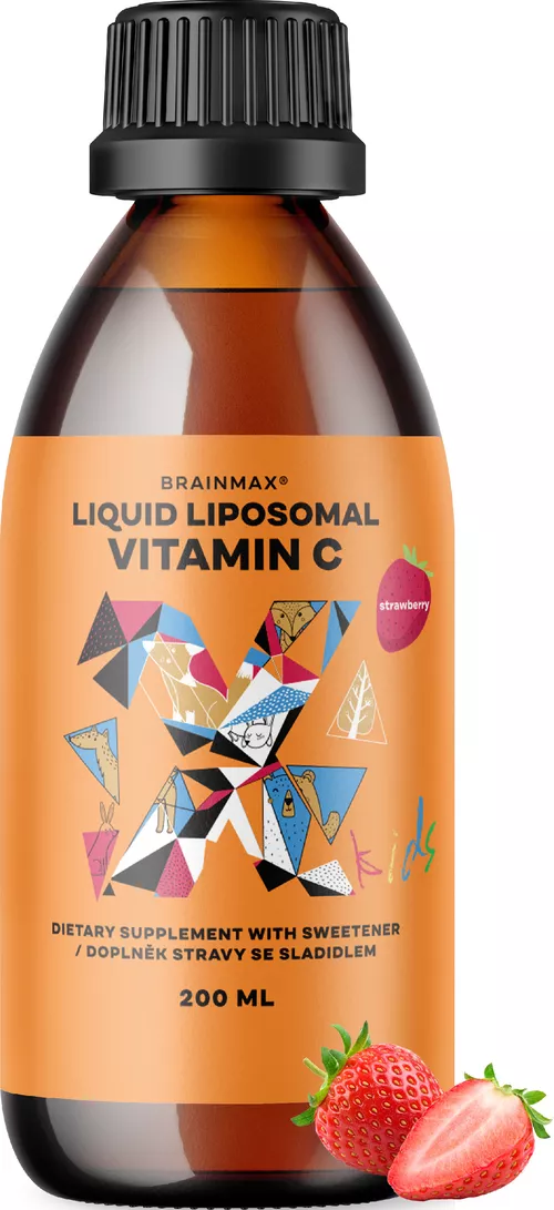 BrainMax KIDS Liquid Liposomal Vitamin C, Strawberry, 500 mg
